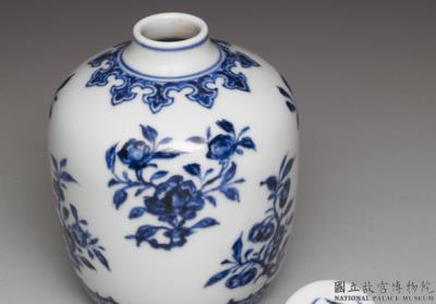 图片[2]-Lidded jar with fruit and floral decoration in underglaze blue, Qing dynasty, Yongzheng reign (1723-1735)-China Archive